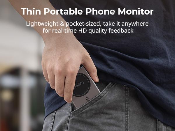 SmallRig Phone Vlog Selfie Monitor Screen for iphone17 Pro/MAX for Huawei for S24/S25, w/Magnetic Phone Holder Clip Mount & Wireless Remote, Sync Rear Camera for Selfie Vlog Live Stream Phone Filmmaking - 4851B