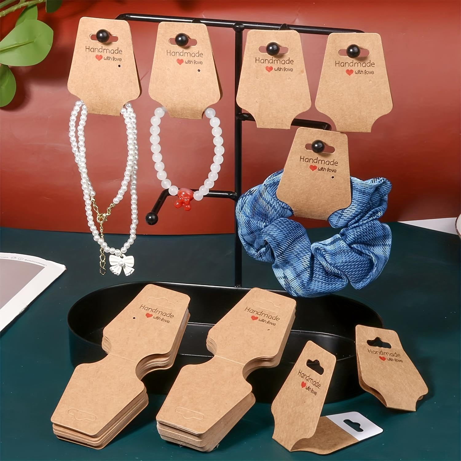 100 Sturdy Self-Adhesive Display Cards - Jewelry Packaging for Small Businesses - Suitable for Keychains, Earrings, Headbands, and Straps, Handmade Accessory