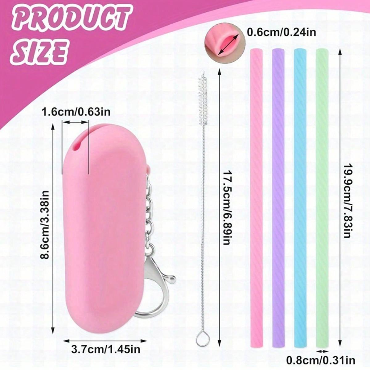 Reusable Silicone Straw with Storage Box, Foldable Lightweight Portable Handy Drinking Straw, Ideal for Travel, Parties, and Learning