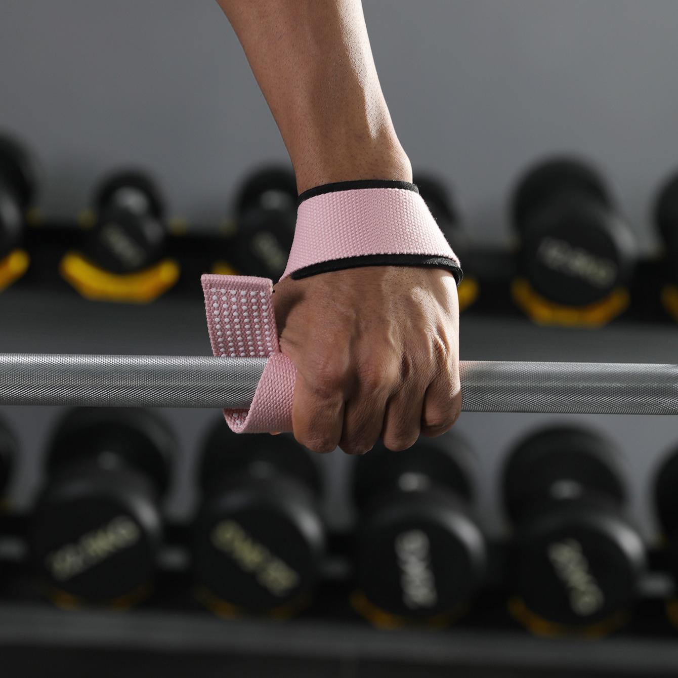 1 Pair Women Men Non-slip Neoprene Padded Weightlifting Wrist Straps Strength Training Deadlifts Wraps Hand Grips Palm Support Grip Band