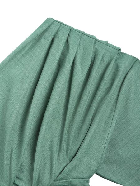 Aliling Sexy Elegant Women's One-Shoulder Long Sleeve Shirt Crop Top Slim-Fit Woven Fabric Casual Fashion for Spring or Summer