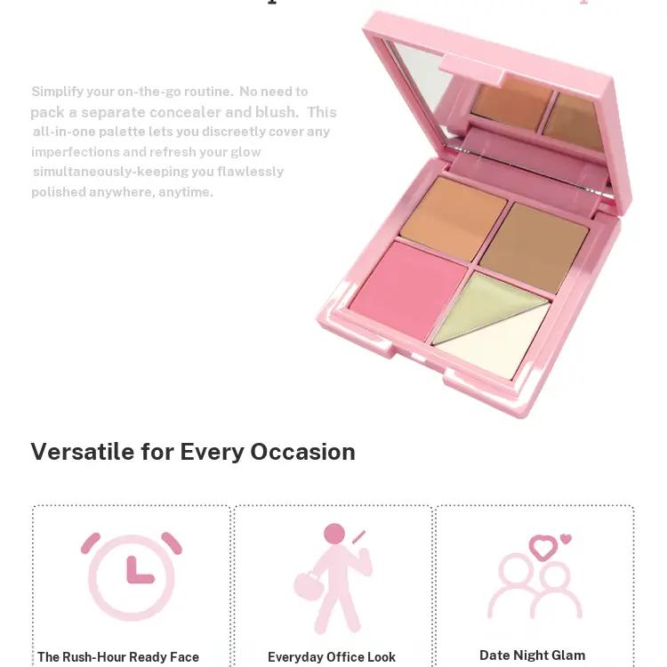 【I WAWA】Stain Concealer & Blush Palette (5 Colors) | Flawless Skin in One Palette