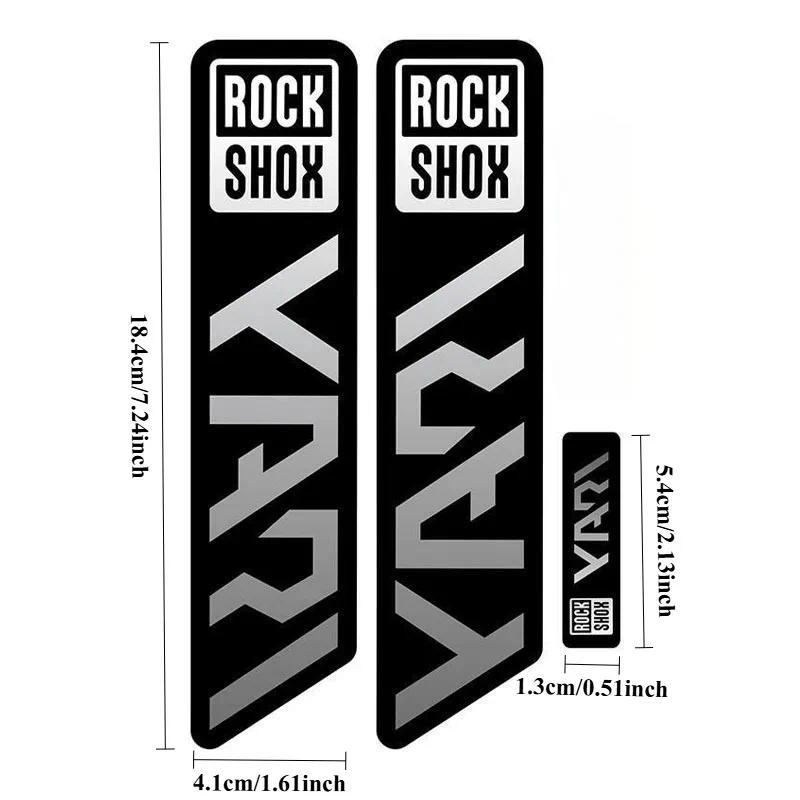 2D Flat Motorcycle Sticker Set of 3 Rockshox Bike Fork Stickers - Mountain Bike Fork Decals, Durable Bike Accessories, Stylish