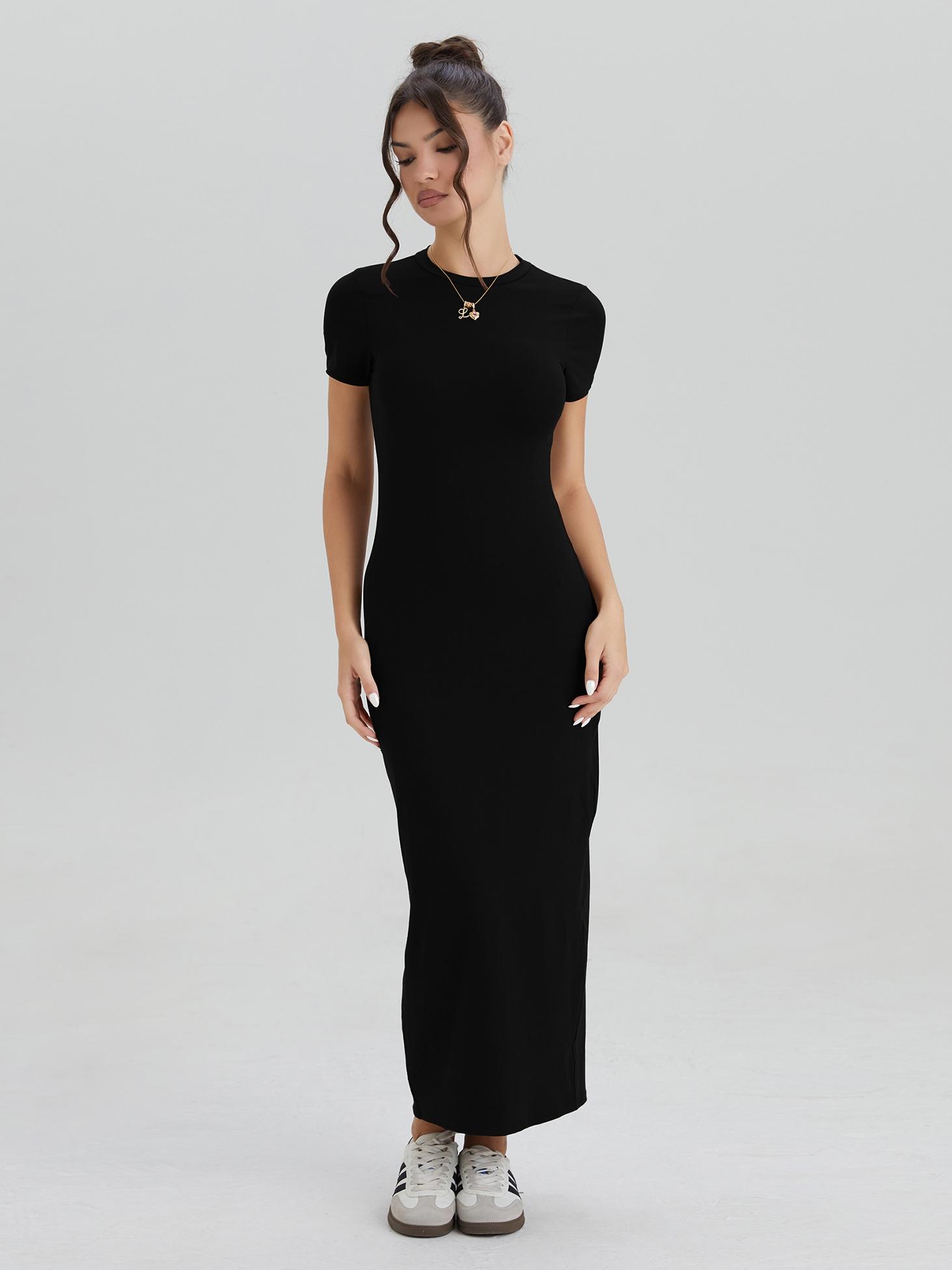 Women's Casual Slim-Fit Summer Dress, Kint Fabric Moderate Thickness, Perfect for Daily Wear & Outdoor Activities, Casual Dresses