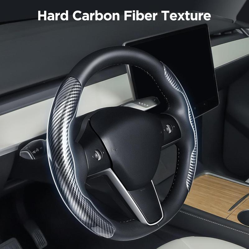 CROSSDESIGN Universal 15" Steering Wheel Cover, Car Anti-Skid Steering Wheel Cover 2pcs, Steering Wheel Grip Protector,Compatible with Most Car, Trucks, SUV, sedans,Decor Gadgets for car，Car Accessories