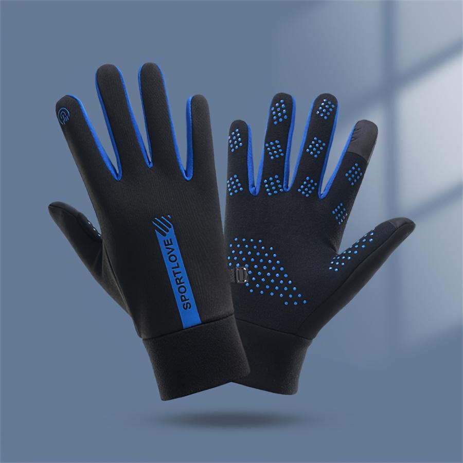 Windproof Waterproof Warm Full-Finger Gloves, Fleece Lined Thick Touchscreen Anti-Slip, Adjustable Wrist Strap, Outdoor Sports Gear