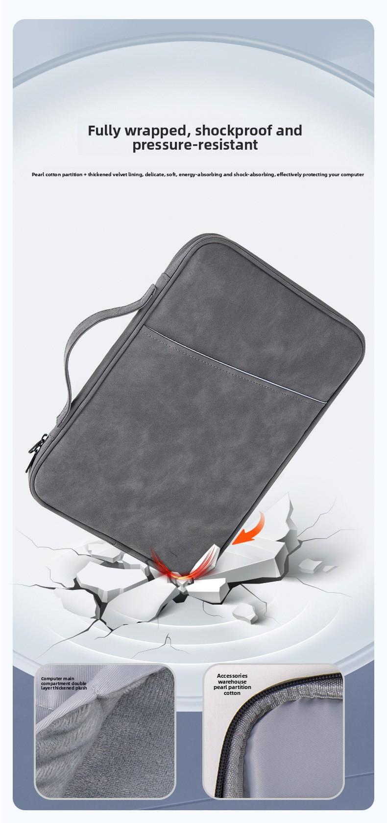 Multi-Size Laptop Sleeve Bag for 11" iPad Pro/Air, 13/14 Inch MacBook, Surface Pro/Tablet, Huawei 10.5", Lenovo Laptop, Shockproof Protective Carrying Case with Handle & Organizer Pockets, Water-Resistant Laptop Briefcase