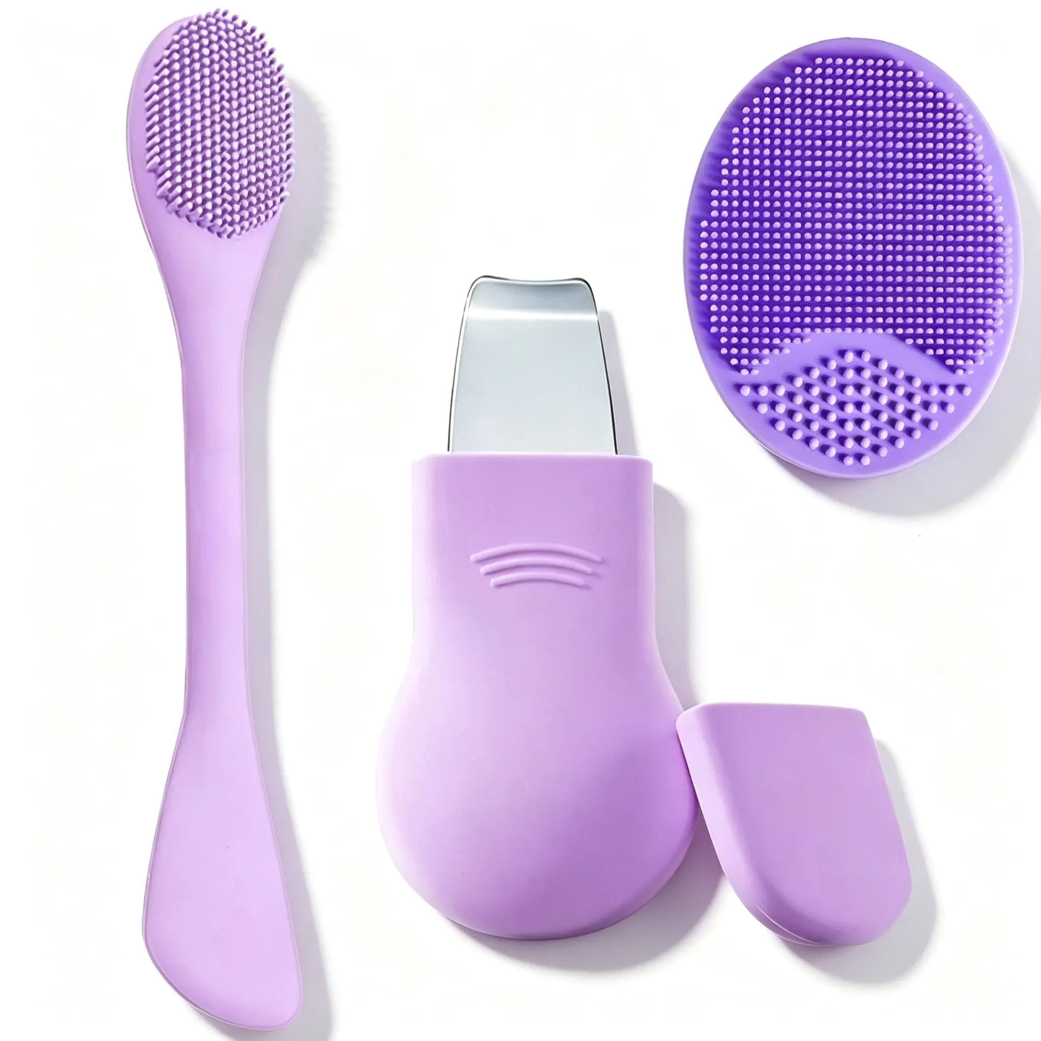 Facial Skin Care Tool Set, Silicone Exfoliating Brush And Deep Cleansing Face Scraper, Gentle Pore Cleansing Blackhead Remover Kit, For Daily Facial Purification And Skin Maintenance For Men And Women