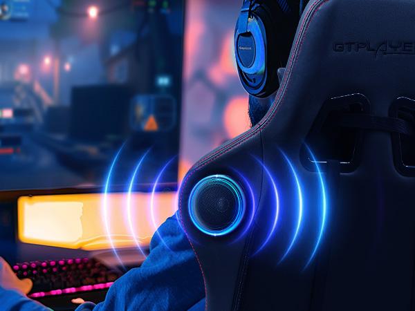 GTPLAYER Gaming Chair, Computer Chair with Bluetooth Speakers, High Back Ergonomic Office Chair Desk Chair with Lumbar Support, Height Adjustable Game Chair with Footrest 330LBS, Comfy Seat, Cool Chair