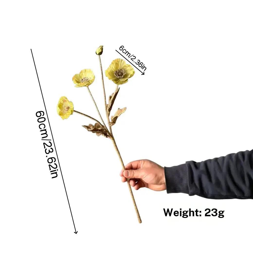 High-Quality Autumn Color Poppies Simulation Flowers, Soft Decoration Pairing, Factory Direct Quality, Perfect for Home Decor