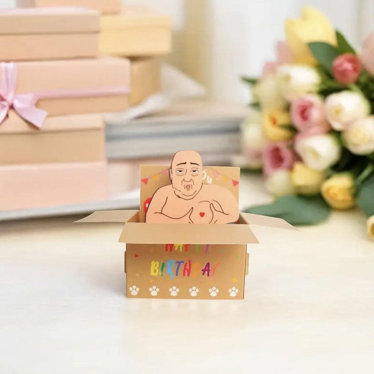 3D Pop-Up Funny Birthday Card, Humorous Greeting Card with 3D Effect