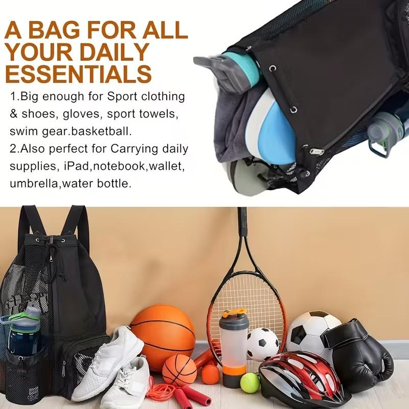 Polyester Drawstring Gym Bag, Lightweight Sports Backpack, Fitness Yoga Bag, Beach Backpack, Casual Outdoor Daily Use, Unisex
