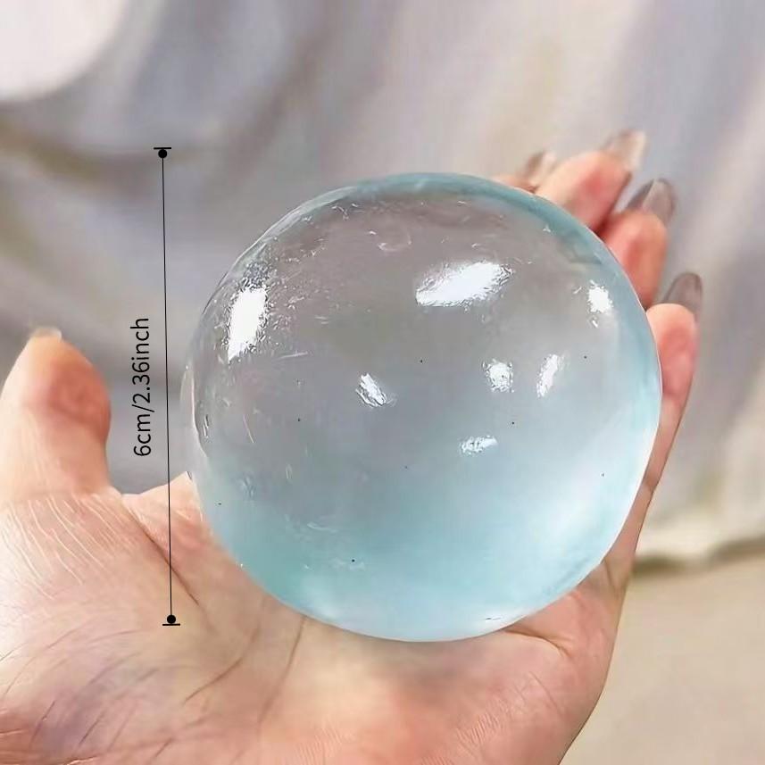 Plush Slow-Return Blue Coconut Oil Handmade Squeeze Ball, 6cm Round Malt Stress Relief Toy, Ideal Gift for Holidays, Parties, Birthdays