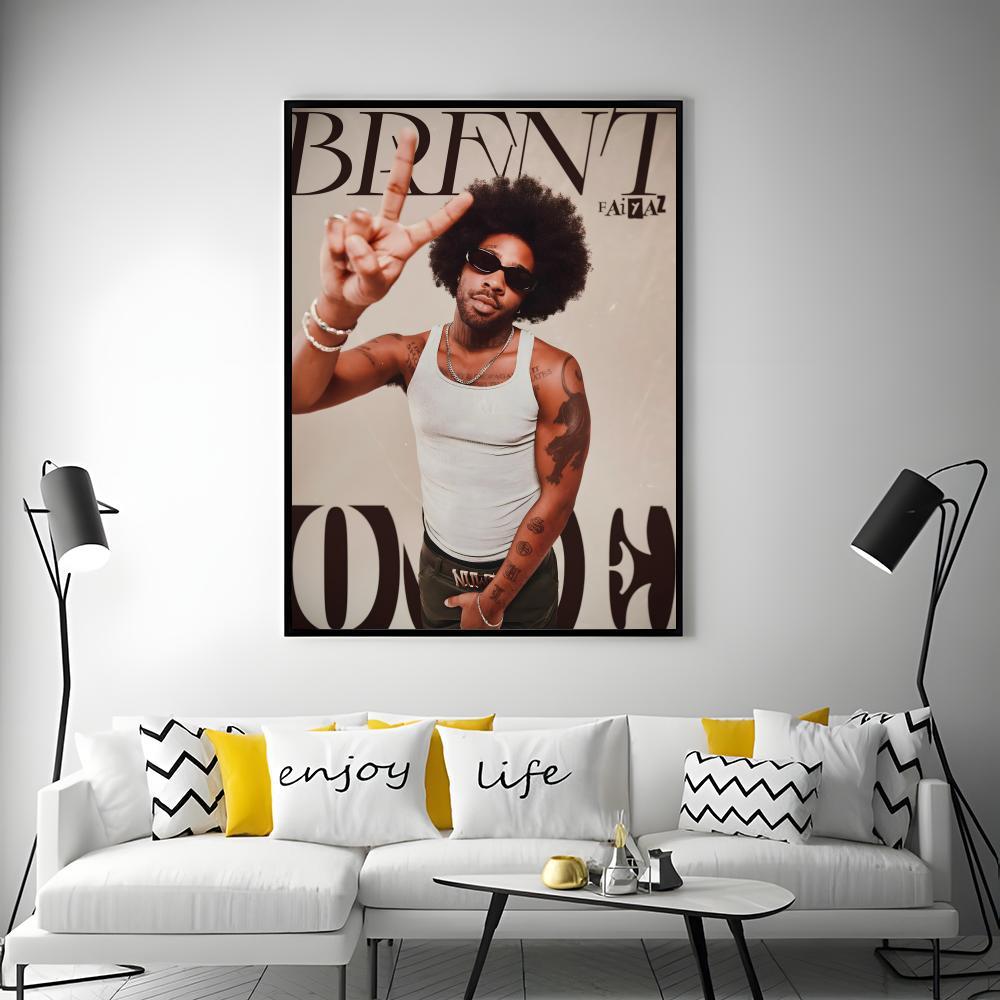 music artist Brent Faiyaz Poster HD Heavy-Duty Self-Adhesive Waterproof Wall Decor – Tool-Free Install, Durable & Reusable Conceals Wall Flaws | Elevates Home Style | Ideal for Living Rooms, Bathrooms & Kitchens