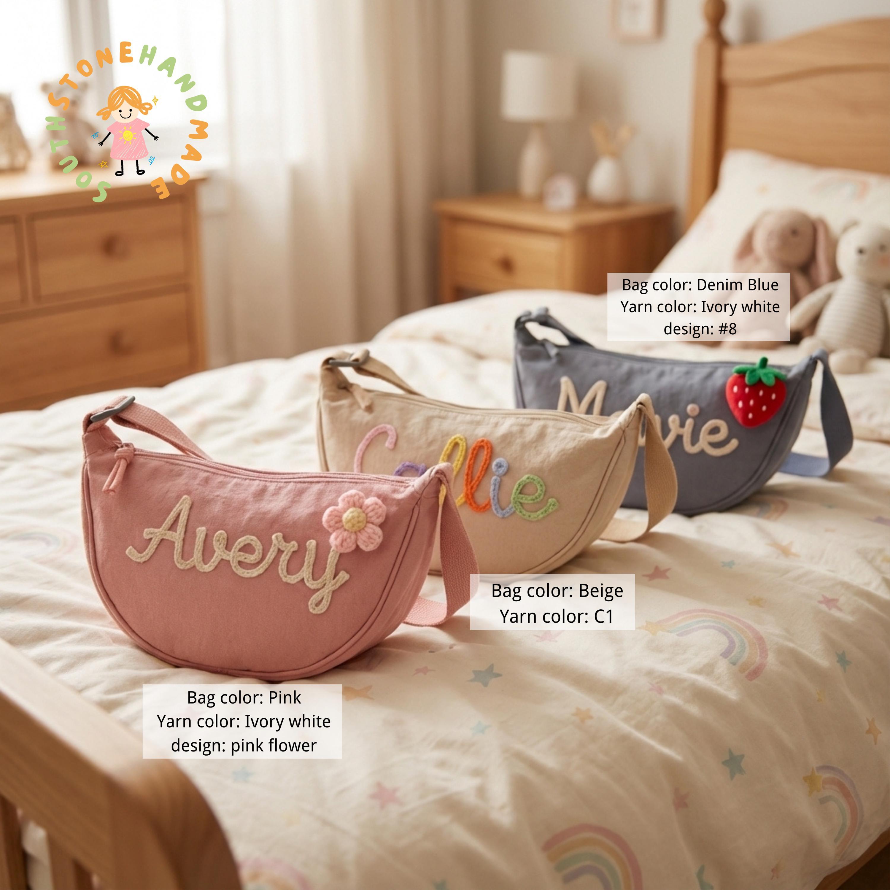 AS1042 Customized Name Personalized Dumpling Bag DIY Light Crossbody One Shoulder Exclusive Customized Bag Birthday Gift