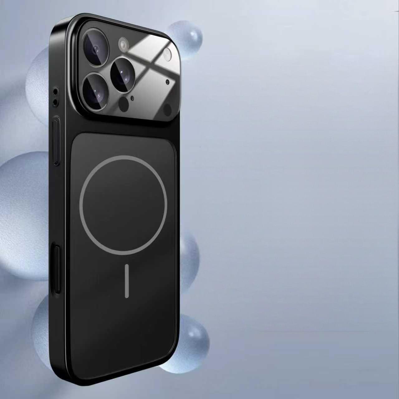 2026 New Large View Window Matte Corning Glass Magnetic Phone Case for iPhone 17 Pro Max 17 Pro 16 Pro Max 16 Pro 15 Pro 14 13, Shockproof Anti-Drop Full Body Protective Cover