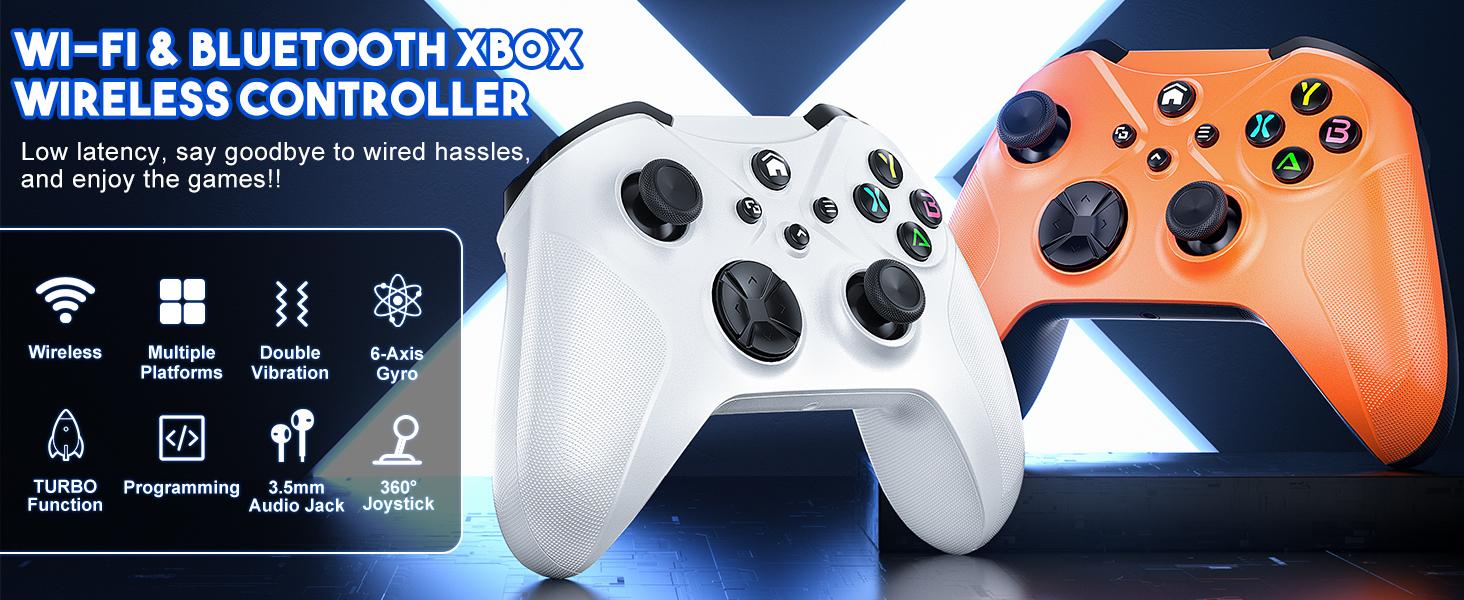 Xbox One S Wireless Controller Pro, Multi-Platform Gamepad for Xbox One/PC/Android/iOS with Turbo, Macro & Dual Vibration, Bluetooth/USB-C/WiFi Connectivity,TikTokShopStockUp Xbox One S Wireless Controller Pro, Multi-Platform Gamepad for Xbox One/PC/Android/iOS with Turbo, Macro & Dual Vibration, Bluetooth/USB-C/WiFi Connectivity,TikTokShopStockUp