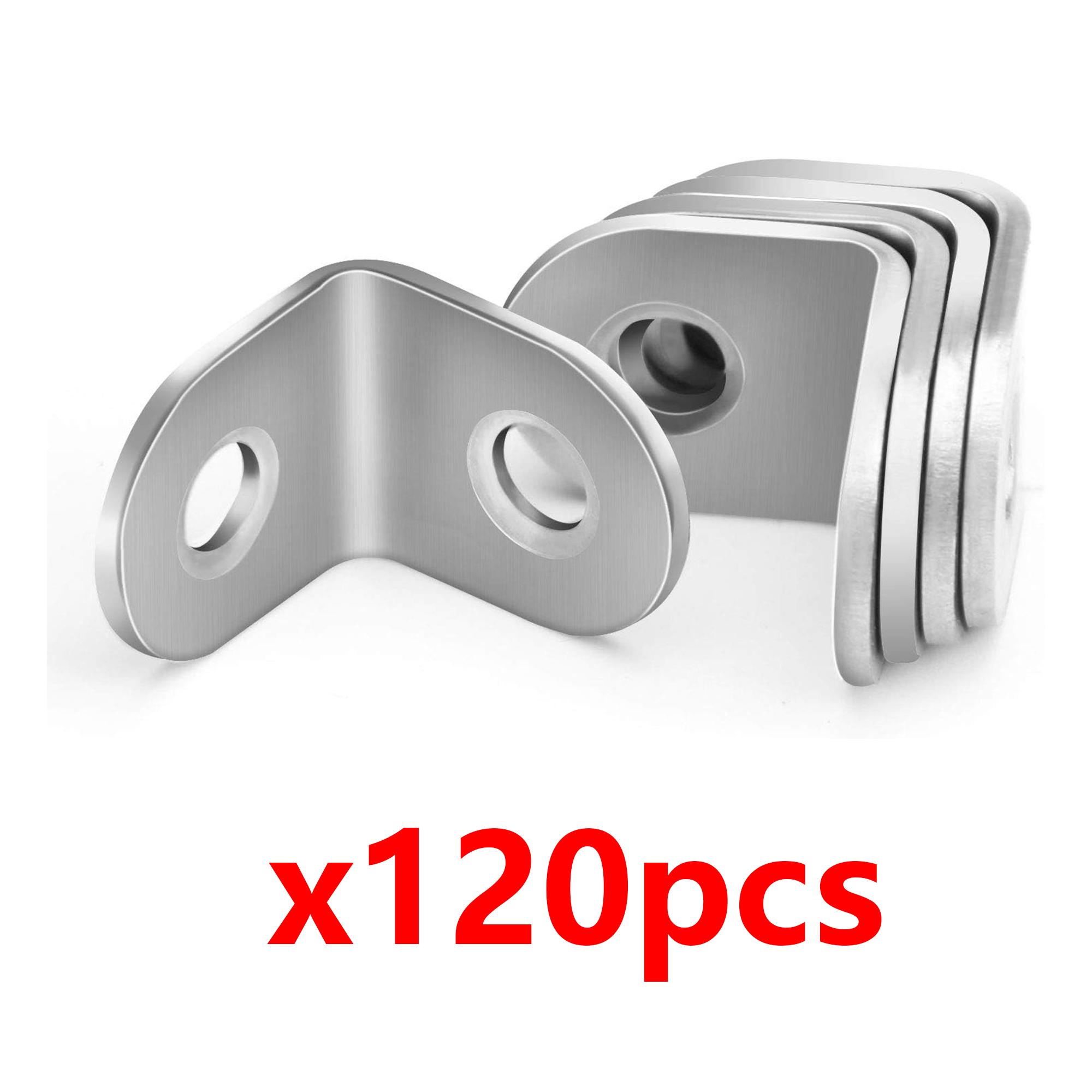 30/60/120 L-Type Angle Brackets, Stainless Steel Bracket, 90 Degree Right Angle Fasteners, Furniture Stabilizer Clips, Durable & Secure Joining Solutions
