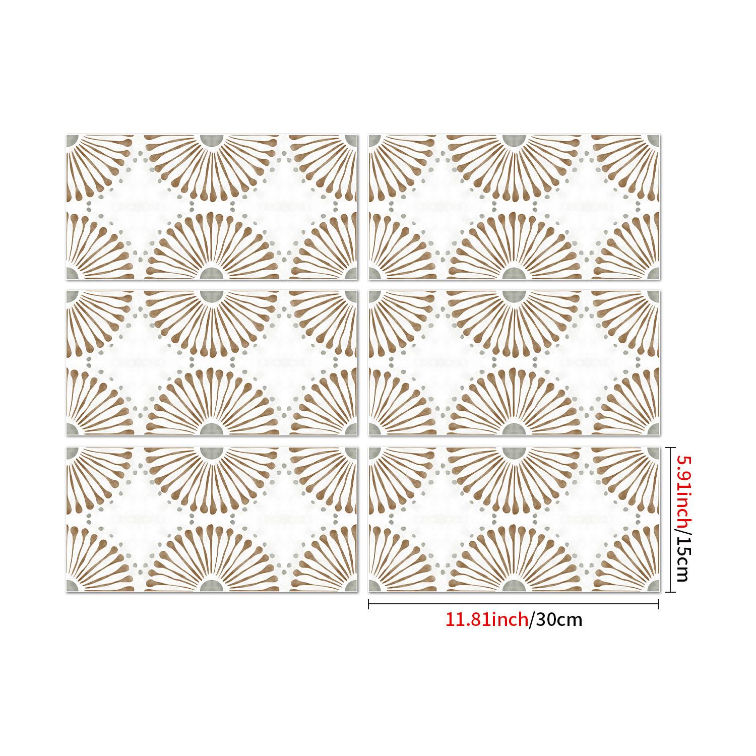 Geometric Pattern Self-adhesive Removable Tile Backsplash, Waterproof & Oil-resistant Wall Sticker, Wall Decor for Kitchen & Bathroom