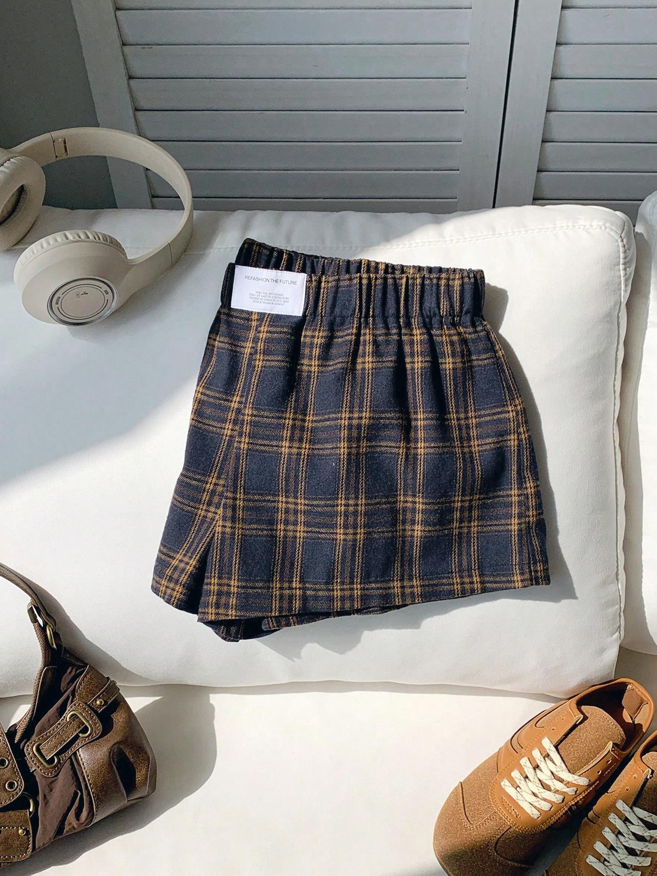 Women's summer casual everyday fashionable and cute plaid shorts Bottom