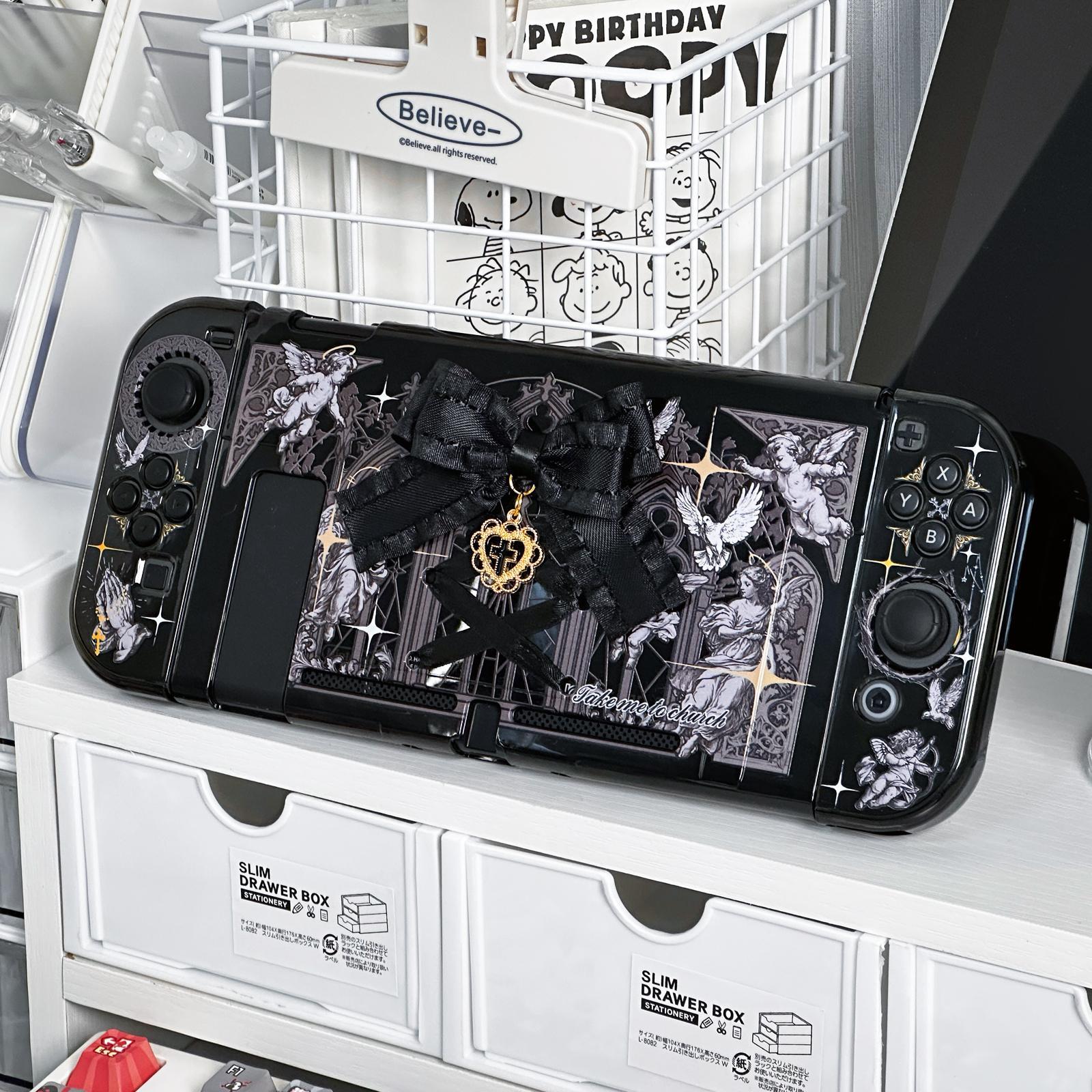 Gothic Cathedral Protective Case For Nintendo Switch / Oled / Switch 2 - Ornamental Hard Shell With Architectural Details
