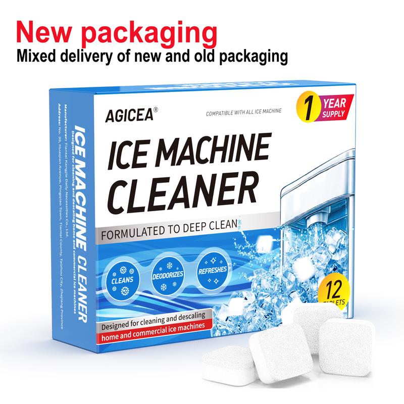 Newly packaged AGICEA 12-piece ice maker cleaner descaling agent, upgraded formula, suitable for household ice maker cleaner, ice machine cleaner