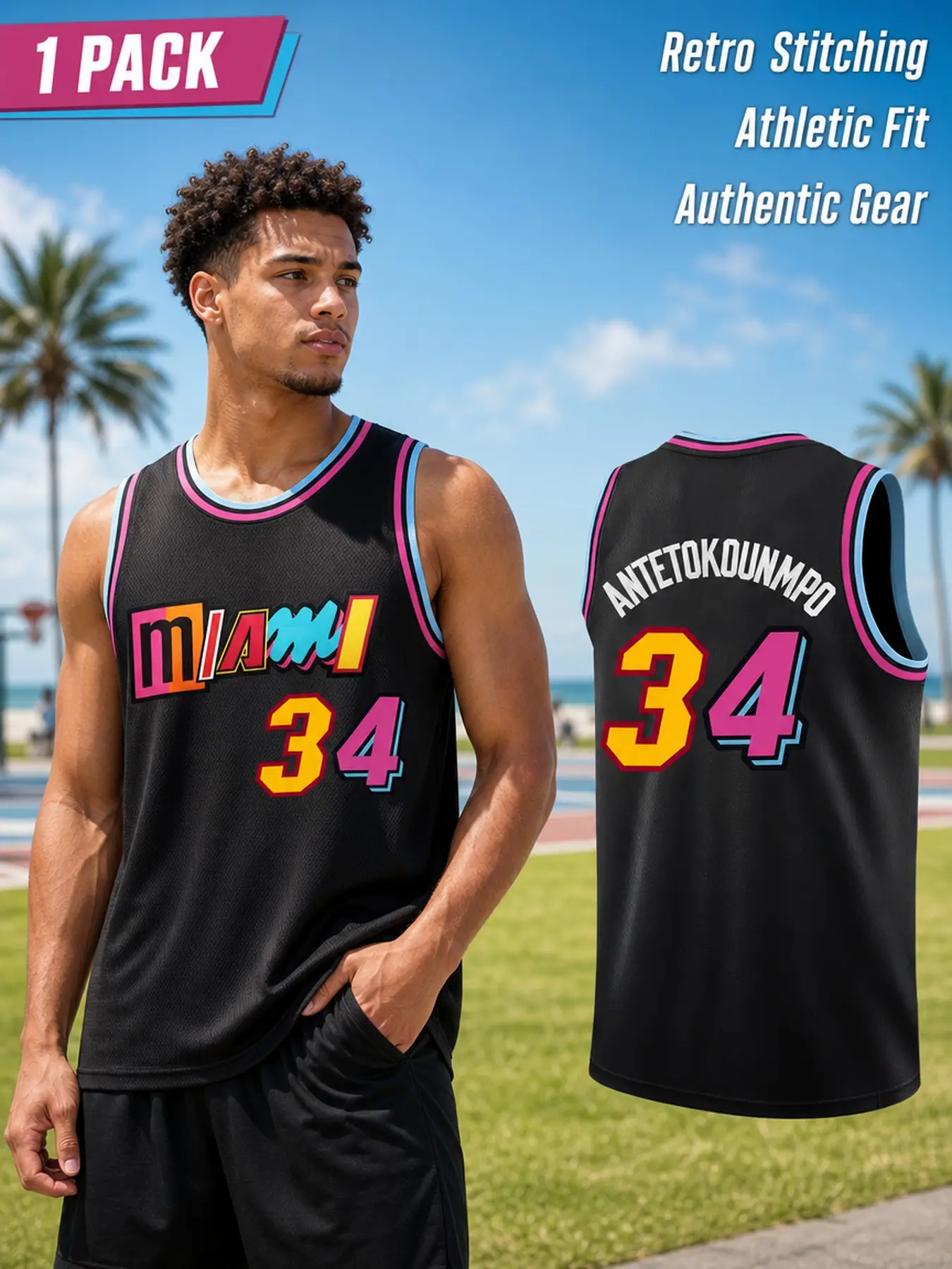 Men's Classic #34 Basketball Jersey Retro Stitching Athletic Fit Mesh Tank Top Breathable Sportswear for Gym Workout All Season Game Day City Style Casual Streetwear Vintage Hoops Fan Apparel Sleeveless Muscle Shirt High Performance Active Training
