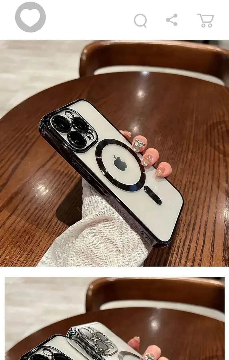 Luxury Transparent MagSafe Wireless Charging Half Wrapped Case for iPhone 18 Pro Max 17 Air 16 15 14 13 12 11,Magnetic Soft Silicone Casing, Matte Purple Gradient Glitter Bling, Shockproof Protection, Phone Accessories-A247