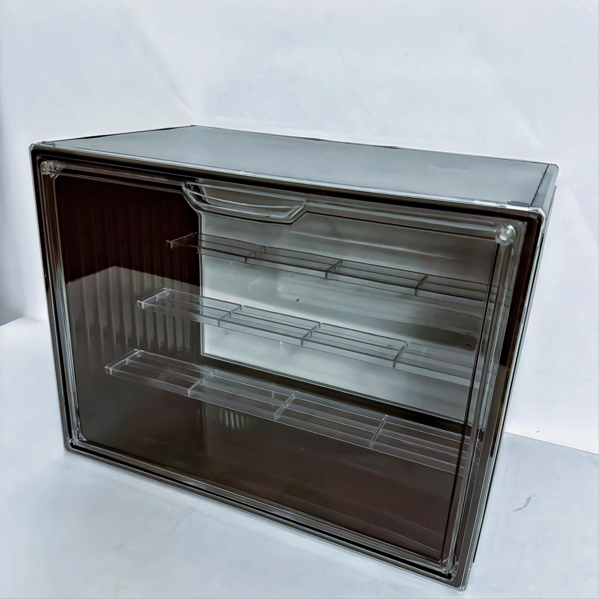 Transparent Display Cabinet, Three-Layer Adjustable Stackable Storage Box, Collectible Model Showcase, Summer Essential, Back-To-School Must-Have, Home Storage