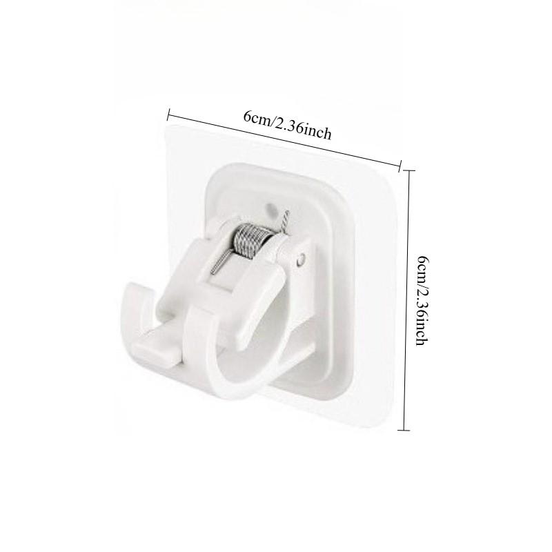 2pcs Curtain Hooks Curtain Rod Clamps Holders Perforation-free Adhesive Bracket For Living Room Bedroom Home