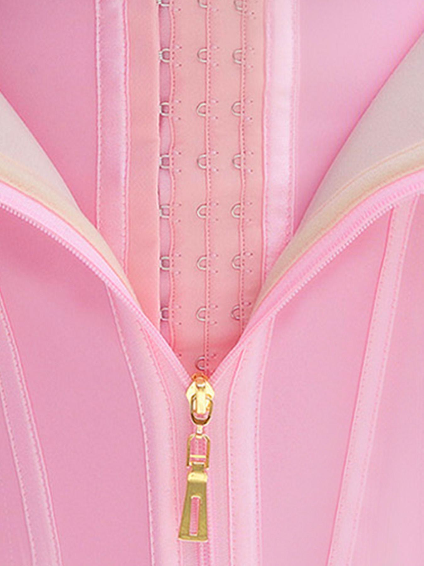 Women's Solid Color Adjustable Hook & Eye Closure Zipper Shapewear Top, Tummy Control Shaper Corset, Ladies Shapewear for All Seasons, Valentine's Day Gift for Her