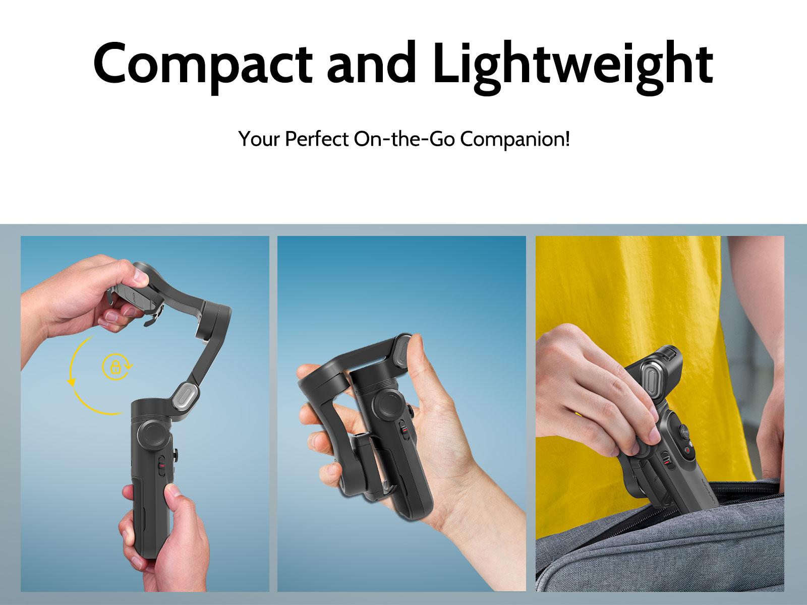 AOCHUAN Gimbal Stabilizer for Smartphone, 3-Axis iPhone Gimbal, Portable Gimbal w/OLED Display for iPhone/Andriod, Gimbal stabilizer, Phone Gimbal stand with Face/Object Tracking for Tiktok Youtube, long-short video, Vlog-Smart X Pro black