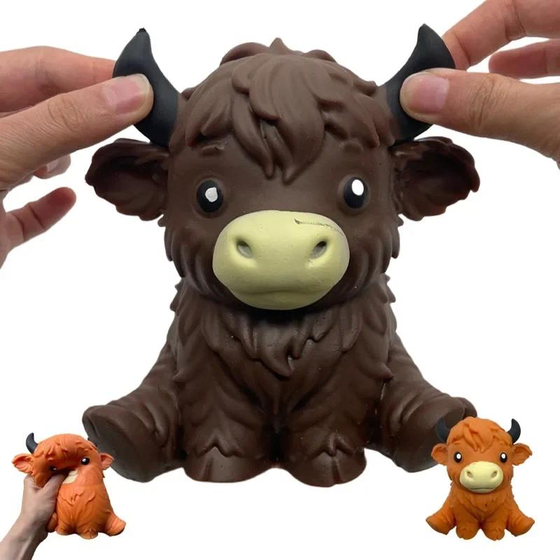 Hot Jumbo Highland Cow Stress Balls Squishies Squeeze Toy Squeeze Ball Fidget Toy for Slow-Rising Stress Relief Squeeze Toy