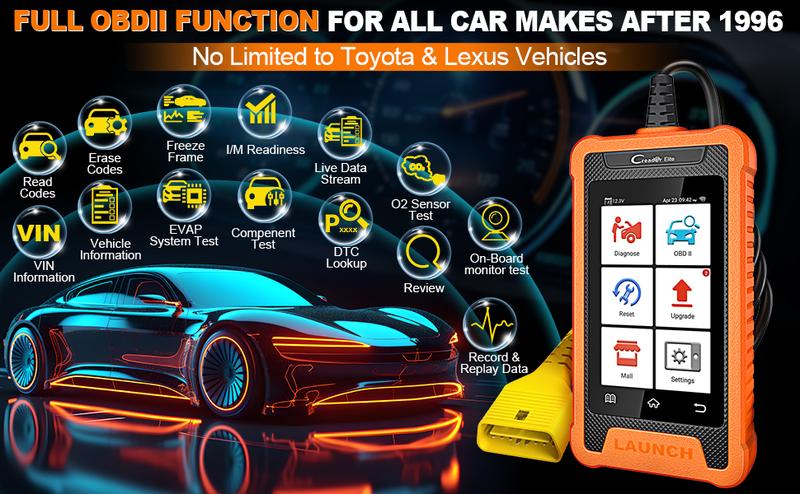 LAUNCH Creader Elite  for Toyota Lexus OBD2 Scanner, Full System Bi-Directional Diagnostic Scan Tool, All Reset Service Code Reader, Battery Registration,ECU Coding, AUTO VIN,Lifetime Fr-ee Update
