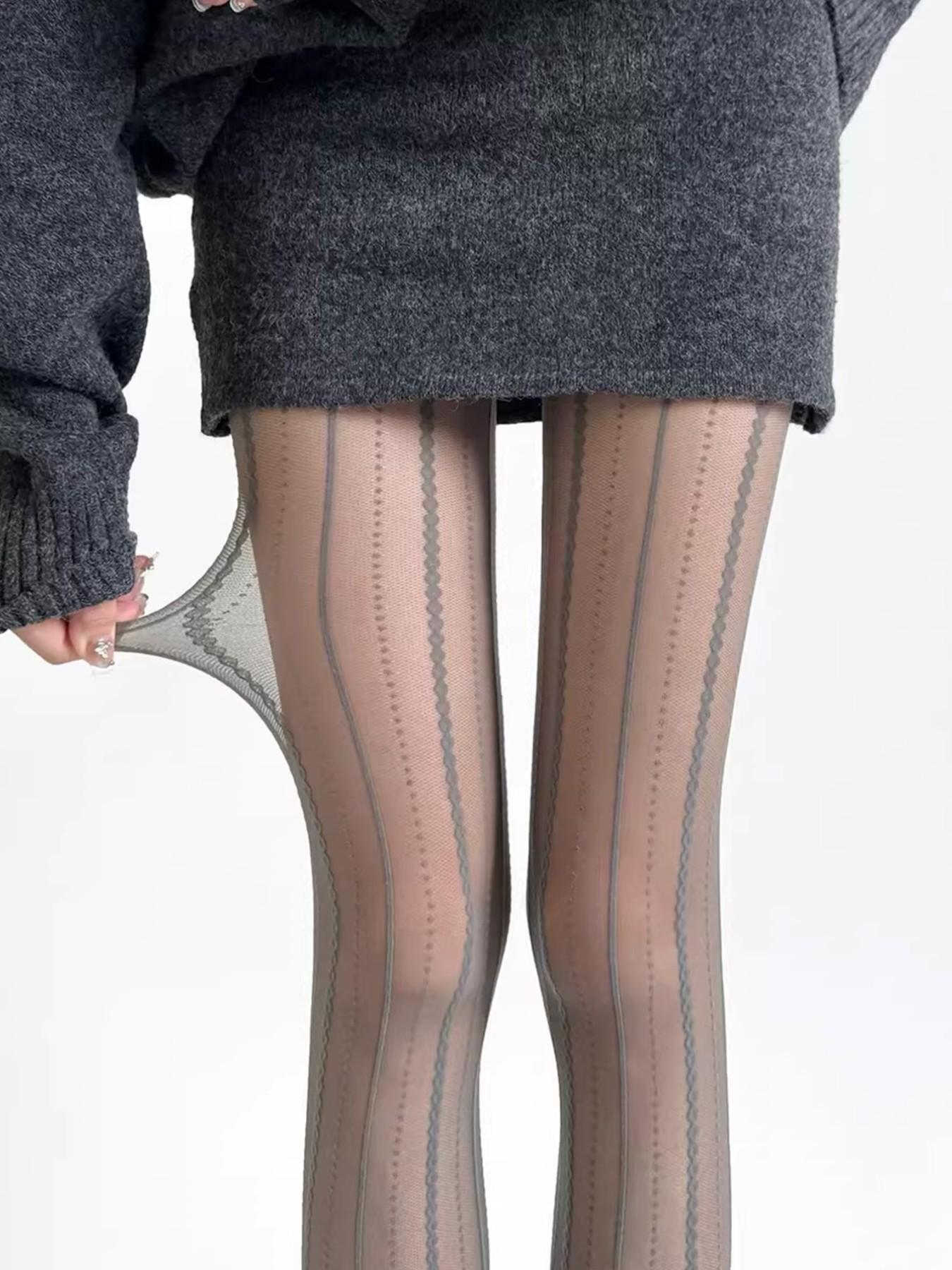 Light Mature Style Must-Have! High Elasticity Vertical Stripe Stockings, Comfortable and Non-Restrictive, Perfect for All Seasons