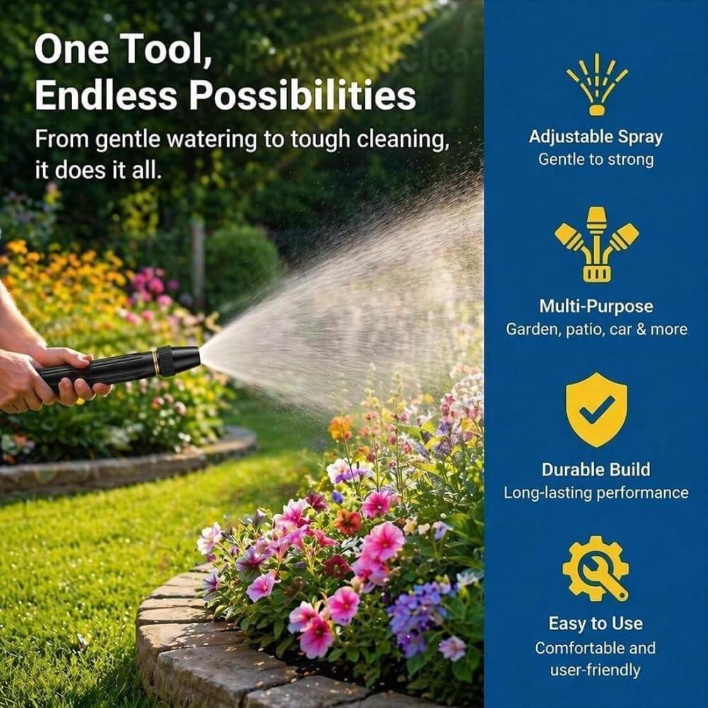 2-Pack High-Pressure Water Gun, Adjustable Spray Mode, Ideal for Car Washing, Plant & Vegetable Irrigation, Garden Hose Use, Car Wash Nozzle