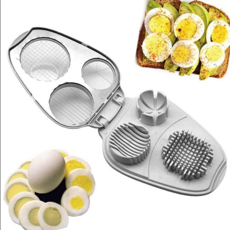 Multi-Function Kitchen Vegetable Cutter Stainless Steel 3-in-1 Egg Boiler & Slicer