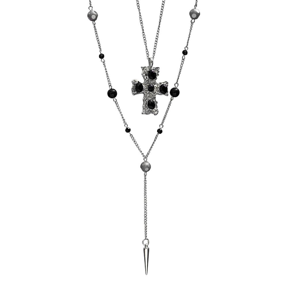 Punk Cross Multi-Layer Stackable Necklace| Alloy Pendant for Men & Women