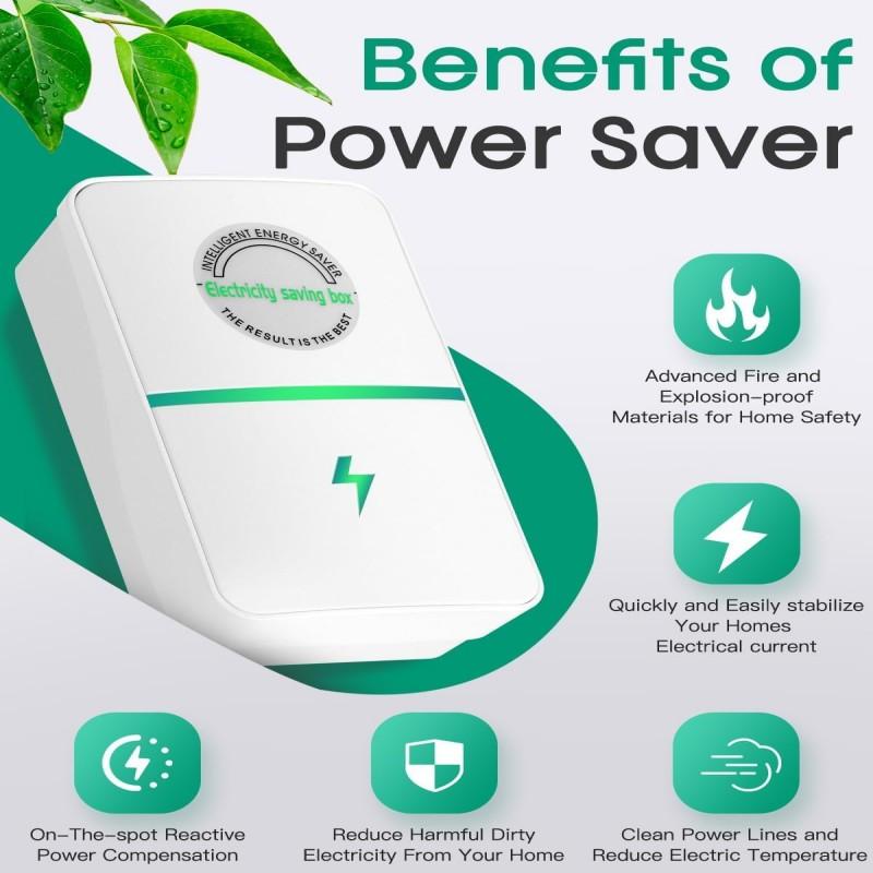 Serein 2 PCS Smart Energy Saving Plug, Stop Watt Power Saver Device for Home & Office, Universal Electricity Saver 90V-250V 30KW, Safe & Durable