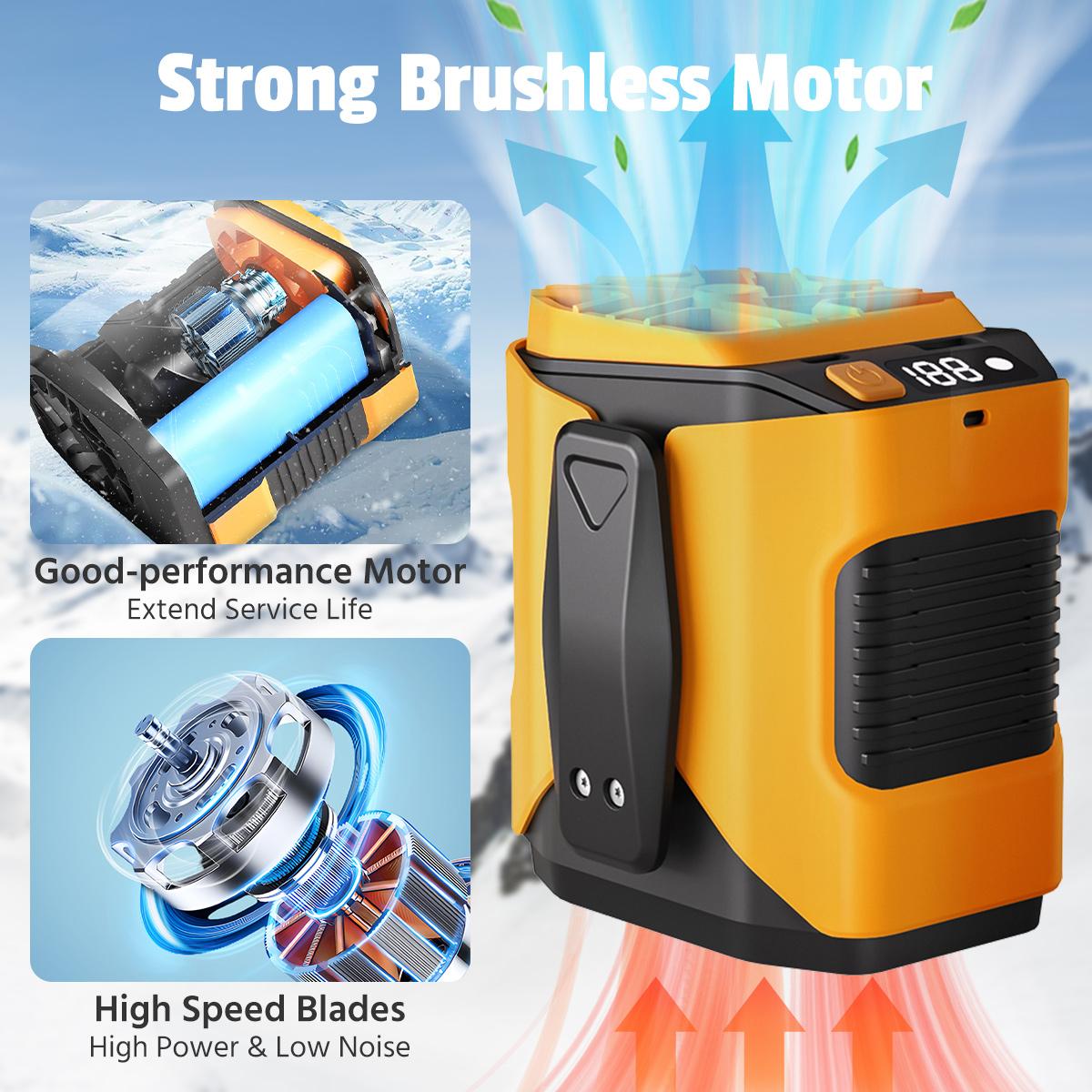 Portable Waist Clip Fan, Cool Clip Fan Under Shirt, Personal   Belt Fan Clip On Waist Portable Cooling Fan, with LED Light, USB Rechargeable Portable Waist Fan for Outdoor Play and Work