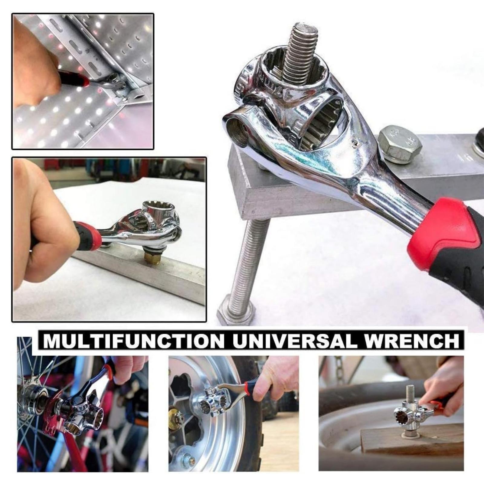 Combination Wrench Set,Universal Wrench with Multifunction 360 Degree Rotating Head,52 in 1 Socket Wrench Tool,Spanner Tool for Home and Car Repair. Combination Wrench Set,Universal Wrench with Multifunction 360 Degree Rotating Head,52 in 1 Socket Wrench Tool,Spanner Tool for Home and Car Repair.
