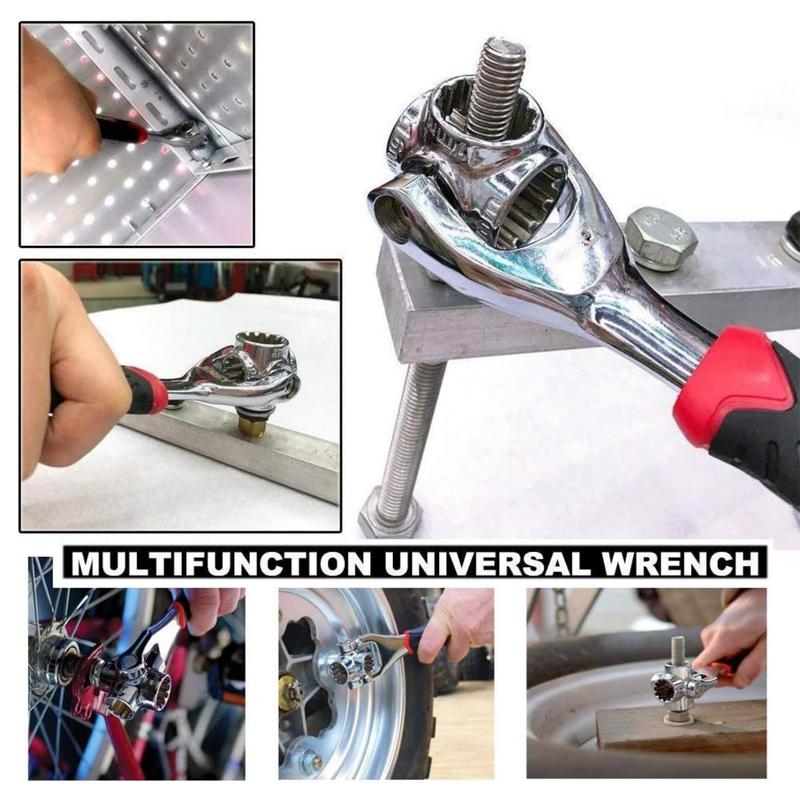 Combination Wrench Set,Universal Wrench with Multifunction 360 Degree Rotating Head,52 in 1 Socket Wrench Tool,Spanner Tool for Home and Car Repair.