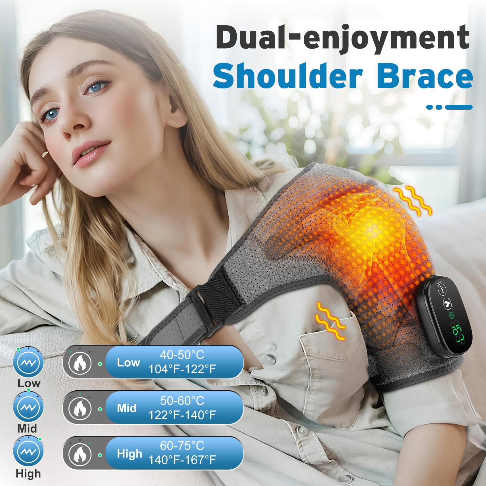 USB Rechargeable Shoulder Massager, 3-speed Heating Massage Shoulder Pad, Portable Shoulder Massage Equipment for Women & Men #TOP PICKS