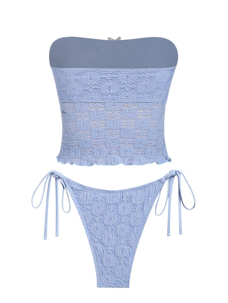 Women's Summer Beach Floral Leaves Halter Tied Tank Style Full Coverage Bikini Tankini Set Two Piece Bathing Suits Lace Asymmetrical Slit Bowknot Decor Tie Side Tankini Set Tankini Bottoms Set