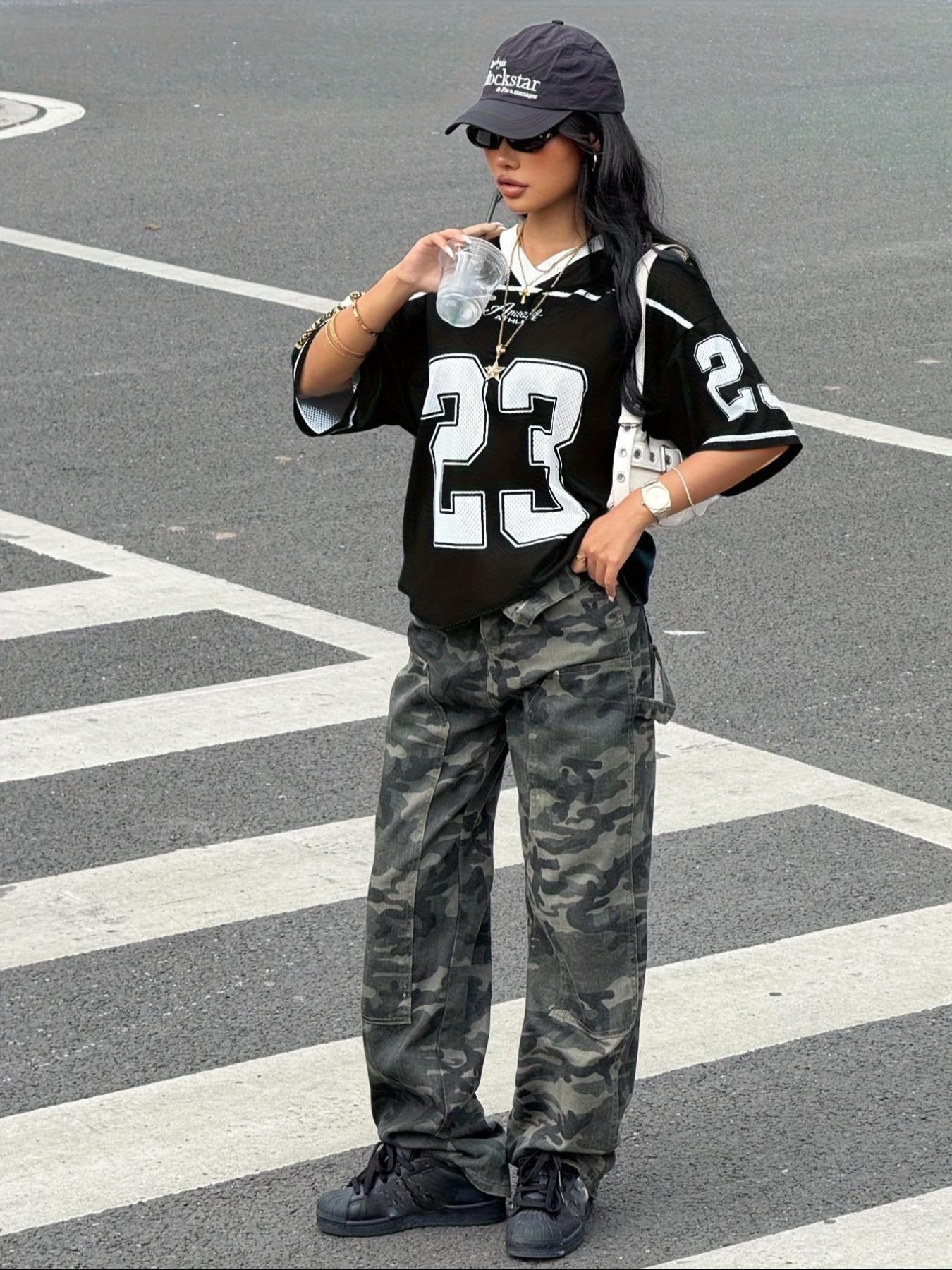 Women's Y2k23 Retro Mesh Breathable Sports Jersey, Streetwear Daily Wear Top, Loose-Fit Short Sleeve, All Seasons Fashion