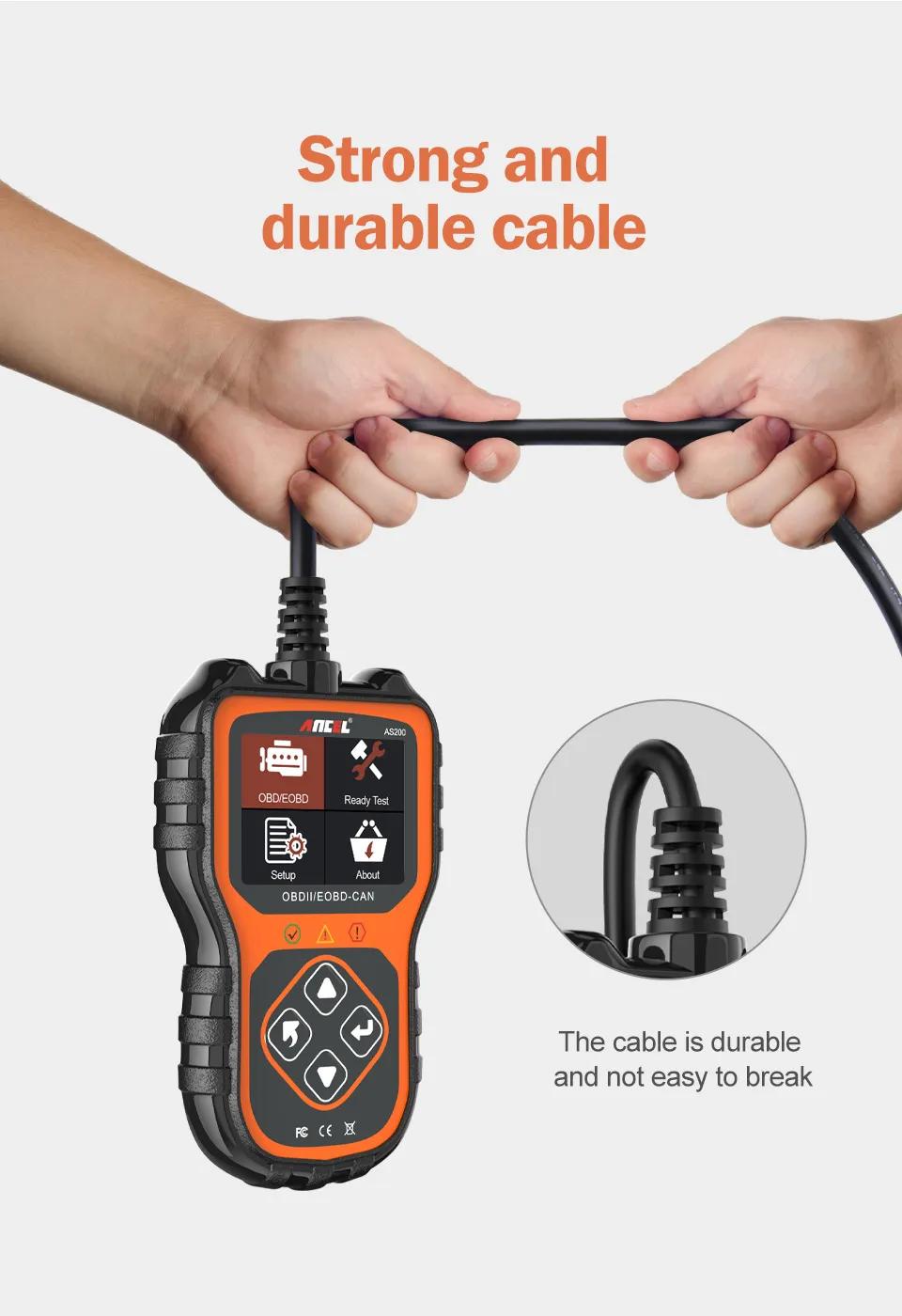 Ancel AS200 OBDII Scanner OBD Code Reader Car Diagnostic Tool Check Engine Fault Ancel AS200 OBDII Scanner OBD Code Reader Car Diagnostic Tool Check Engine Fault