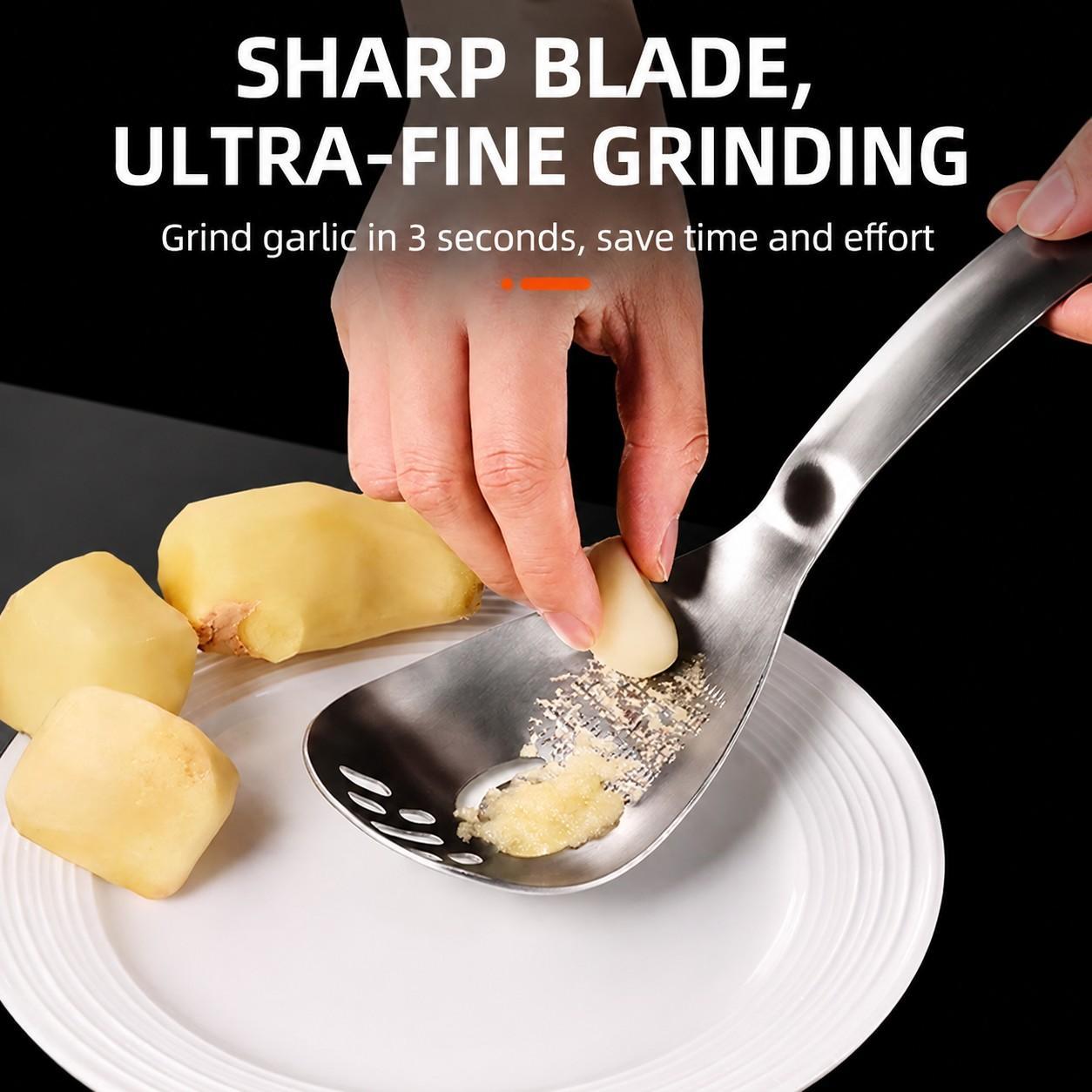 304 Stainless Steel Multi-Use Kitchen Strainer Ladle with Holes - Draining Filter Mesh, Baby Food Masher, Garlic Grinder, Multi-Functional Utensil, Cooking