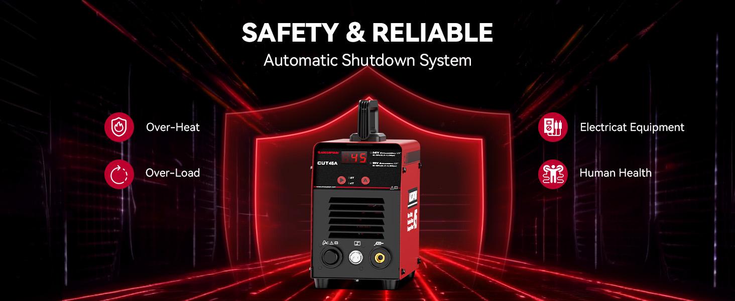 ARCCAPTAIN 45A Plasma Cutter with 2T/4T Function, Digital Display, Dual Voltage, LED Display, Ideal for Various Applications