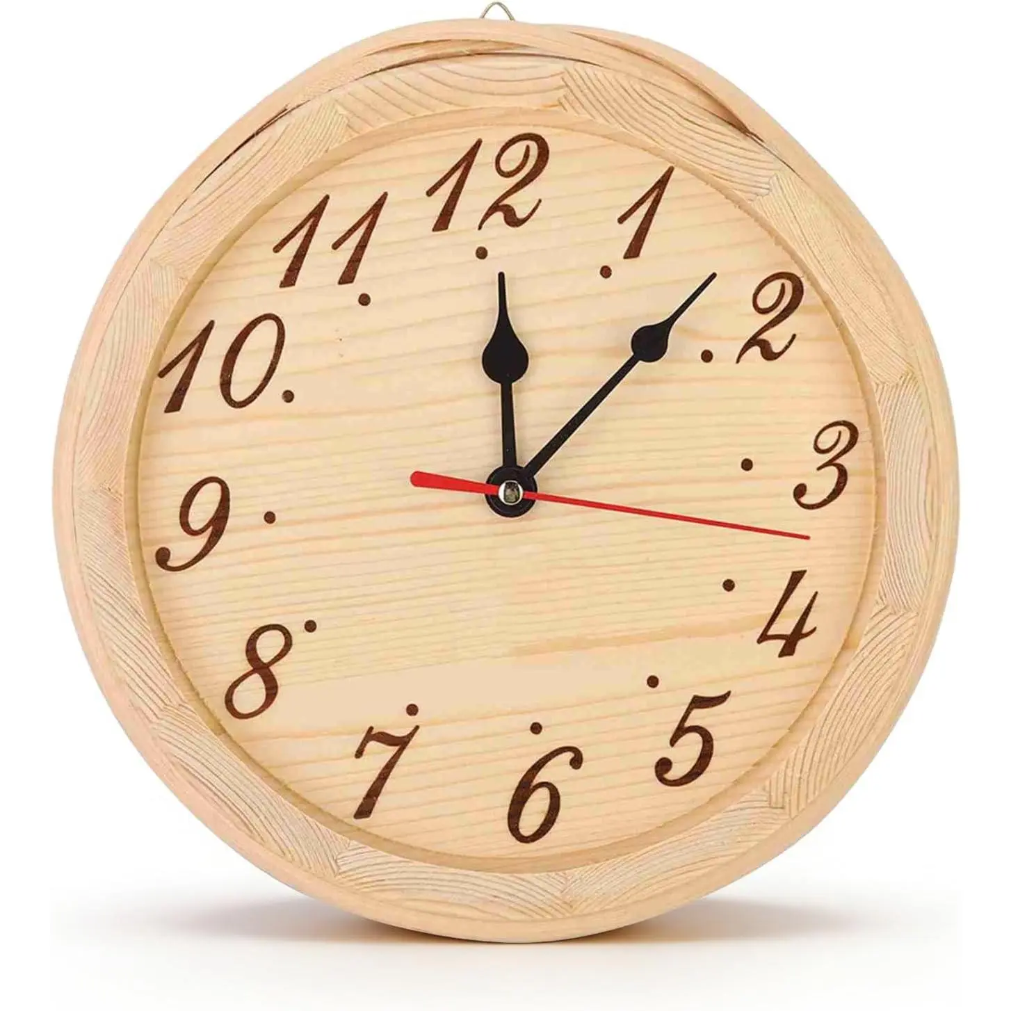 Wooden Sauna Clock Shower Timer - Waterproof Bathroom Timer for Sauna Room Spas, Ideal for Home Bedroom Living Room Use