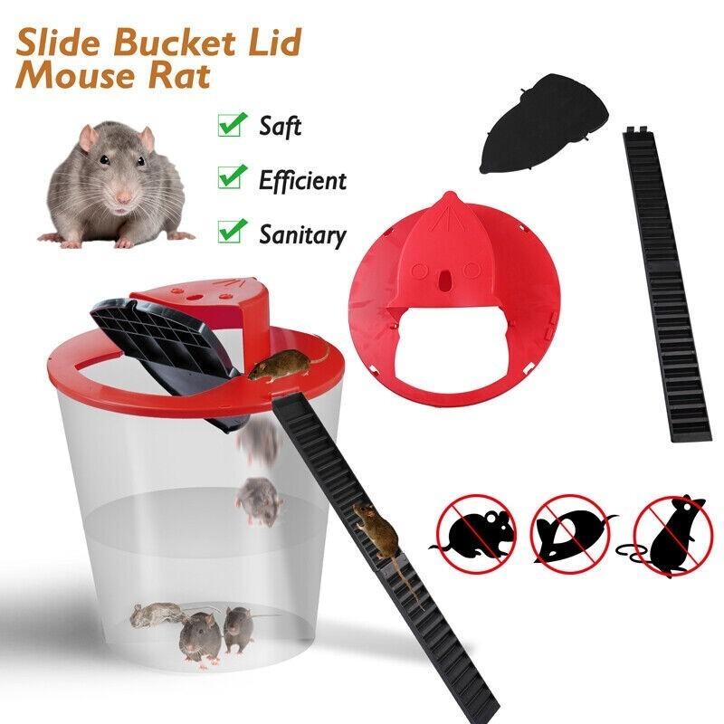 🐁Flip N Slide Bucket Lid Mouse Trap,🏠Mouse Traps Bucket for Indoor and Outdoor Use - Mouse Traps Indoor for Home - Multi-Catch, Auto-Reset, Humane or Lethal Rat Trap - ABS Material -Reusable Mouse Trap